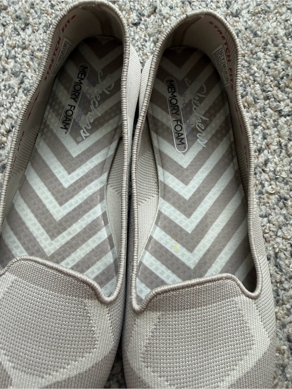 Skechers Women's Knit Slip-On Flats in Light Taupe - Picture 3 of 5
